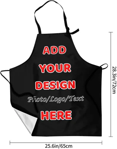 Miniatura 3 de Delantal unisex personalizado delantal de cocina personalizado Delantal de cocina Personalizar Nombre Imagen Parrilla Cocinero Delantal de Chef