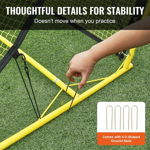 Miniatura 6 de VEVOR Soccer Trainer，Portable Soccer Rebounder Net, Iron Soccer Practice Equipment, Sports Football Rebounder Wall with Portable Bag, Perfect for