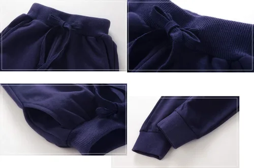 Miniatura 4 de T.H.L.S Pantalones deportivos de algodón para niños pequeños y niñas, pantalones deportivos activos con bolsillos de 1 a 7 años, paquete de 3