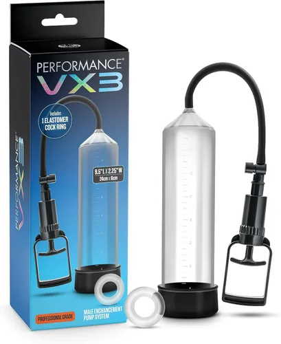 Blush Performance VX3 - Bomba de mejora masculina de 9.3 pulgadas para hombres, dispositivo de ampliación de pene transparente, mango avanzado de