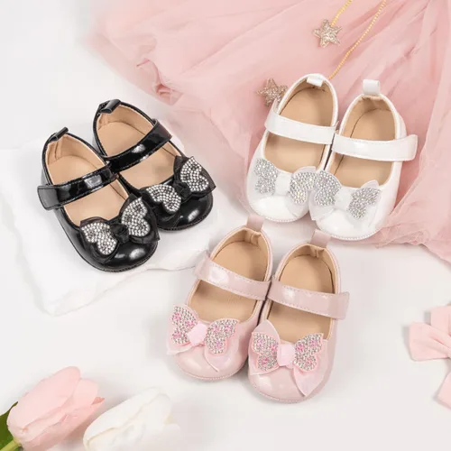 Miniatura 2 de Zapatos planos Mary Jane para bebés y niñas, suela de goma antideslizante con Bownot para primeros pasos, zapatos de vestir de boda de princesa