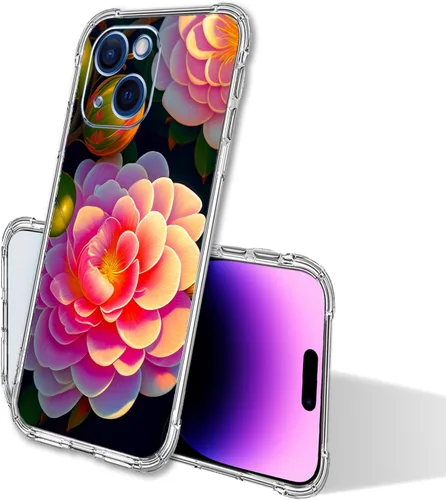 Miniatura 4 de Funda para iPhone 15 Plus, hermosa protección contra caídas de flores rosas, a prueba de golpes, funda protectora de cuerpo completo resistente a