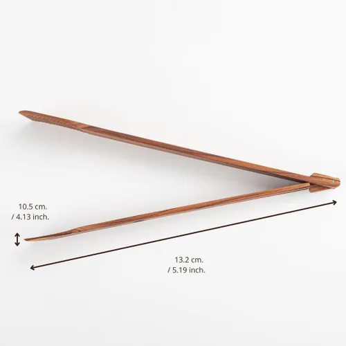 Miniatura 3 de Pinzas para ensalada de primavera súper delgadas: servidor de mano de ensalada de madera de teca de 0.1 x 0.1 x 12 pulgadas de utensilios de cocina
