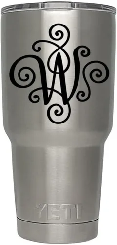 Miniatura 84 de Monogram - Calcomanía troquelada/vinilo adhesivo. Haga clic para opciones de color/letra. Disponible en cuatro colores y todas las letras de la A