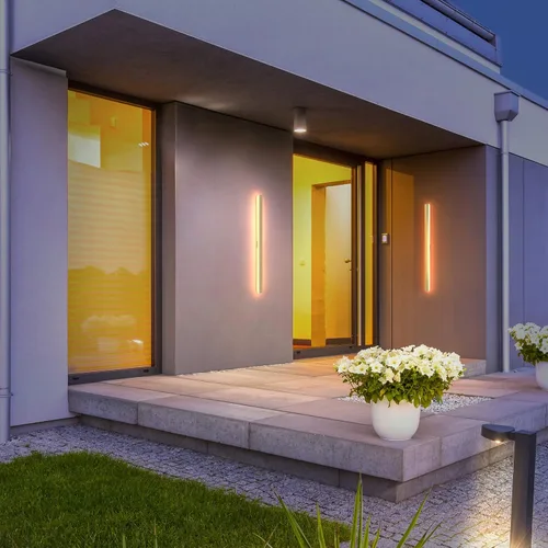 Miniatura 9 de LEEKI - Lámpara exterior moderna de 24 pulgadas - Luminaria exterior rectangular - 19W 3000K - IP65 Antióxido - Negro