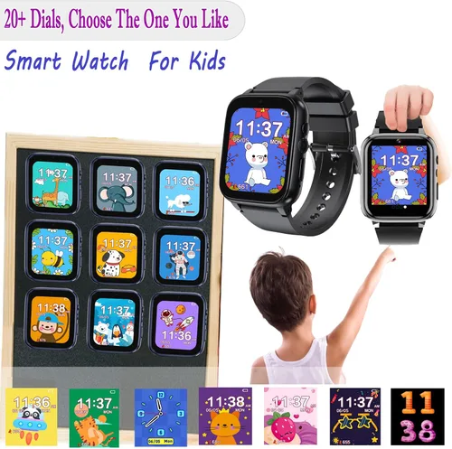 Miniatura 5 de Reloj inteligente para niños, reloj inteligente para niñas y niños con 26 juegos, grabadora de video y reproductor, calendario podómetro, linterna