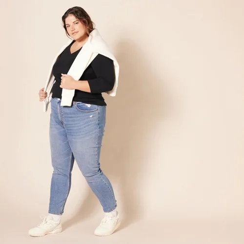 Miniatura 8 de Tienda Essentials - Camisa de manga 34 y cuello en V para mujer