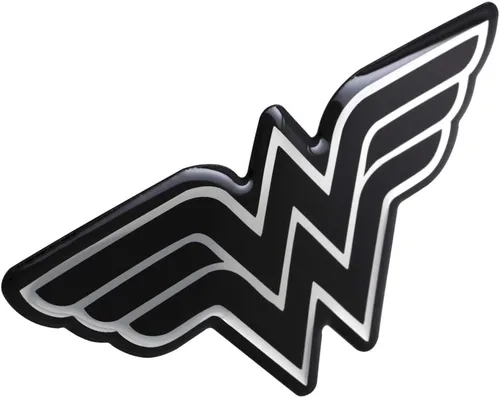 Miniatura 3 de Fan Emblems Wonder Woman - Calcomanía cromada para automóvil, logotipo clásico (negro y cromado)