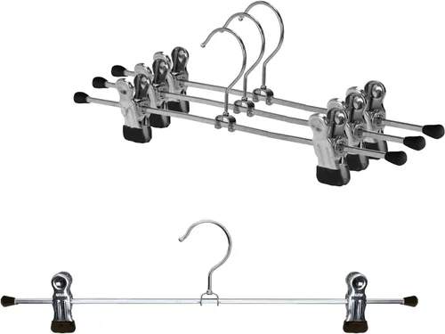 Miniatura 21 de Mawa by Reston Lloyd - Percha antideslizante que ahorra espacio para pantalones y faldas con dos clips, estilo K/40D, juego de 10, 15 3/4 pulgadas
