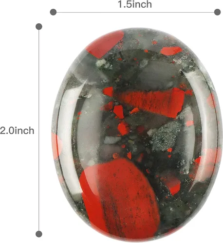 Miniatura 4 de Artistone Juego de 2 piedras de sangre africanas para el pulgar, piedras curativas naturales pulidas para chakras, para aliviar el estrés
