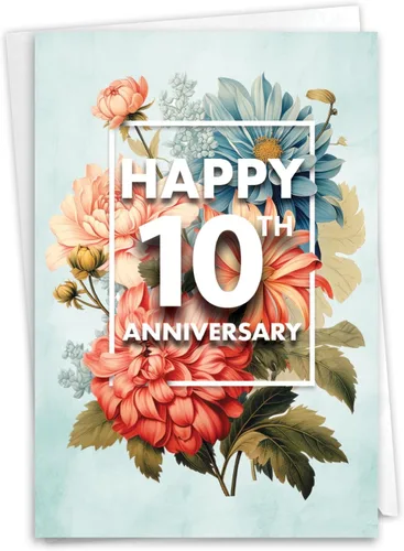 Miniatura 10 de NobleWorks Tarjeta de felicitación de 10º aniversario (compañero de trabajo) con sobre de 5 x 7 pulgadas para hombres, mujeres (1 tarjeta) 10 años