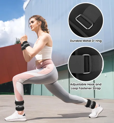 Miniatura 7 de Ankle Weights A Pair of 1/2/3/4/6/8/10/12/20 LBS Wrist Leg Arm Weights for Women Men with Adjustable Straps, Strength weighted for Physical Therapy