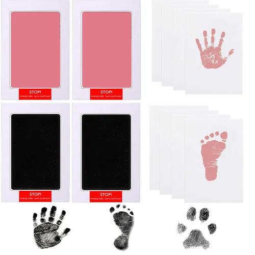 Miniatura 9 de Kit de huellas y manos sin tinta, almohadilla de tinta Clean Touch para bebé recién nacido, kit de huellas de mascotas