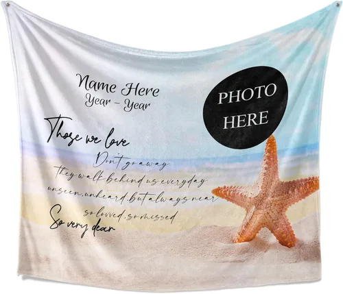 Miniatura 25 de Manta personalizada con foto de condolencias en memoria de un ser querido, regalo de recuerdo para la abuela perdida, manta conmemorativa Manta