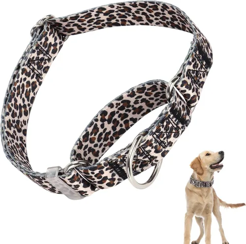 Miniatura 12 de Collar Martingale para perros, ajustable, de nailon suave, con diseño de bosque, para perros pequeños, medianos y grandes, collar de entrenamiento 3