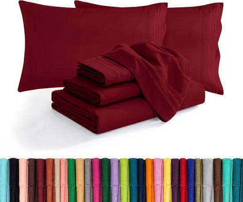 Elegant Comfort Lujoso juego de ropa de cama de microfibra suave de calidad prémium 1500 hoteleras, resistente a las arrugas y a la decoloración,