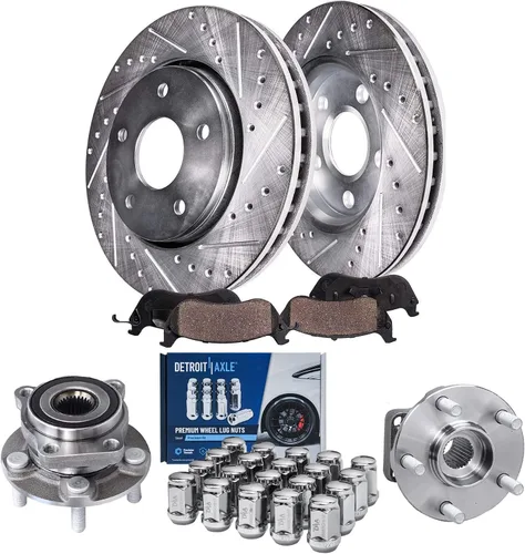 Miniatura 28 de Detroit Axle - 4 rotores de freno para Chevrolet Cruze 2014 2015 [modelos de motores de gas] Rotores de freno de disco perforados y ranurados
