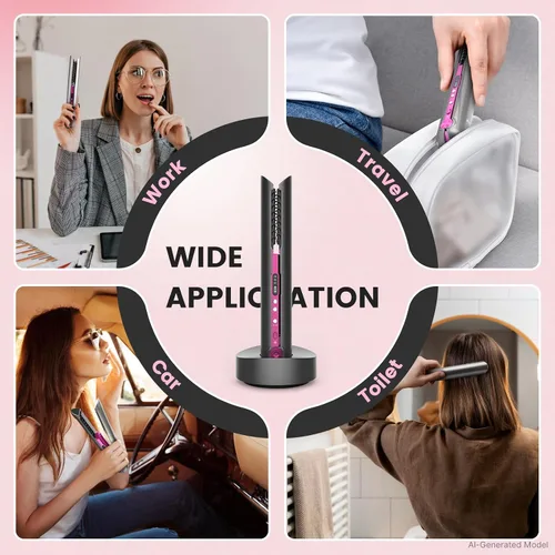 Miniatura 5 de Plancha plana inalámbrica, mini alisadora de pelo y rizador para sobre la marcha, tamaño de viaje portátil, tamaño de viaje, recargable USB-C