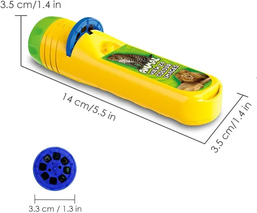 Miniatura 9 de Pup Go Linterna proyector de animales para niños a partir de 3 años, 3 discos 24 imágenes, juguetes de animales de safari para niños y niñas