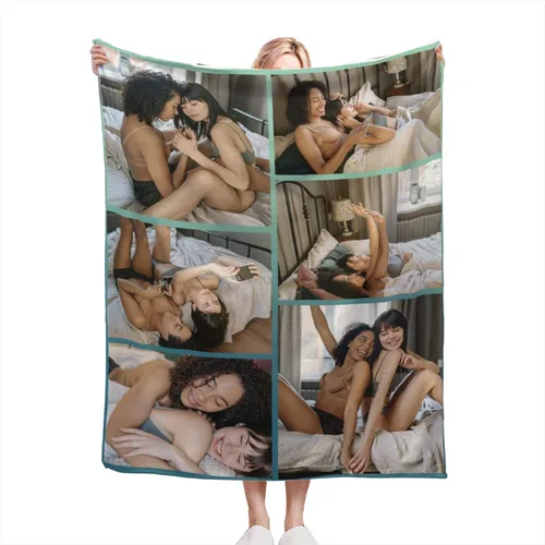 Miniatura 36 de Manta personalizada con texto fotográfico, manta de imagen personalizada para bebé, madre, padre, adultos, amigos, amantes, regalo personalizado