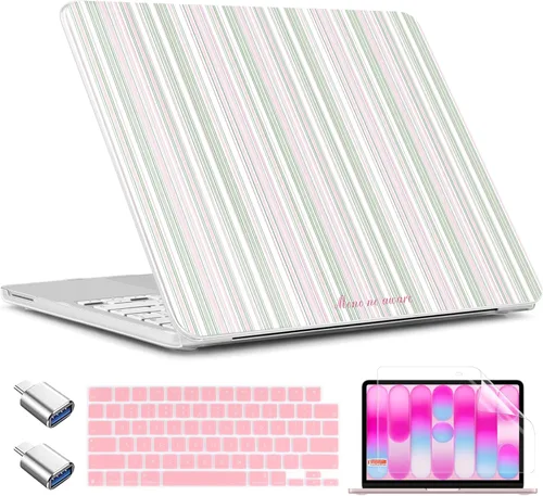 Miniatura 28 de TWOLSKOO Funda para MacBook Neo de 13 pulgadas 2026 A3404 A18 Pro Chip, carcasa rígida de plástico con adaptador tipo C, 2 fundas para cámara web