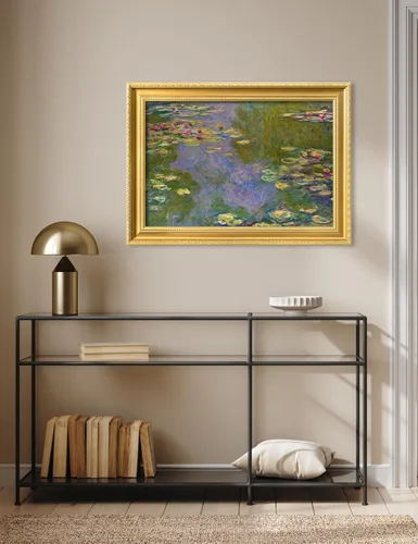 Miniatura 3 de DECORARTS - Impresiones de Giclee de Lirios de Agua de Claude Monet, Arte de Pared Enmarcado con Marco de Madera Maciza, Decoración de Jardín