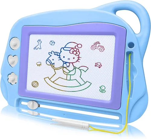 Miniatura 10 de Pizarra pequeña y magnética para dibujar. Almohadilla colorida y fácilmente borrable para dibujar y hacer bocetos. Juguete educativo para niños