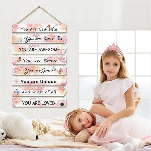 Miniatura 5 de Paquesta Decoración de Habitación para Niñas Decoración de Pared de Mariposa para Dormitorio de Niñas Arte de Pared Inspiracional para Niños