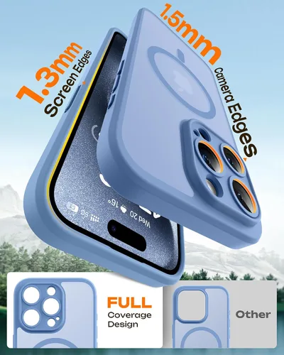 Miniatura 644 de TOCOL Funda para iPhone 11, compatible con Magsafe, protección completa de cámara, imanes integrados, protección contra caídas, funda translúcida