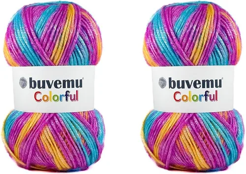 Miniatura 11 de Colorful Self-Striping Multicolor Fuzzy with Subtle Sheen Yarn, 56% Polyester 44% Acrylic, Each 3.53Oz(100gr) / 252yds(230m) (No.1) (Zebra)