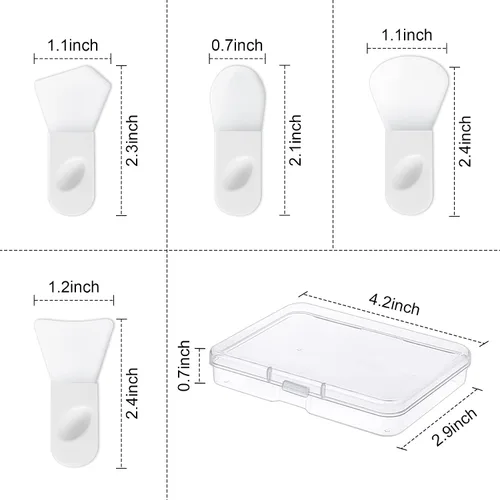 Miniatura 2 de Philbinden - 4 cepillos aplicadores de máscara facial, cepillo de silicona suave para máscara facial, espátula de maquillaje portátil para máscara