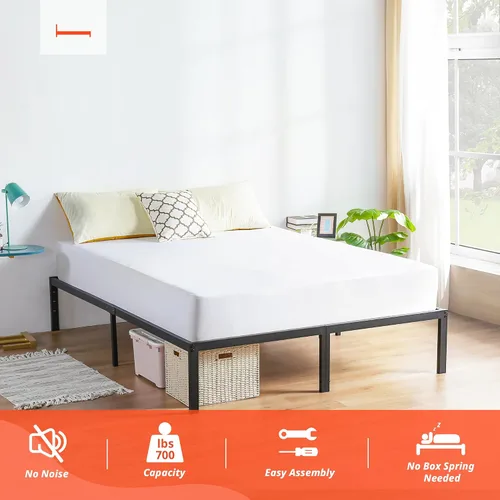 Miniatura 7 de PrimaSleep Base de cama antideslizante de listones de acero resistente de 18 pulgadas, base de cama de plataforma de fácil montaje, base de colchón
