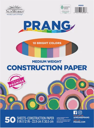 Miniatura 13 de Prang (anteriormente SunWorks) Papel de construcción, naranja, 9 x 12 pulgadas, 50 hojas 2-Naranja