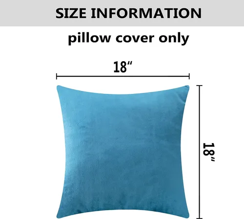 Miniatura 5 de Home Brilliant Fundas de almohada color verde azulado súper suaves cuadradas de terciopelo azul para sofá, dormitorio de niñas pequeñas, 18 x 18