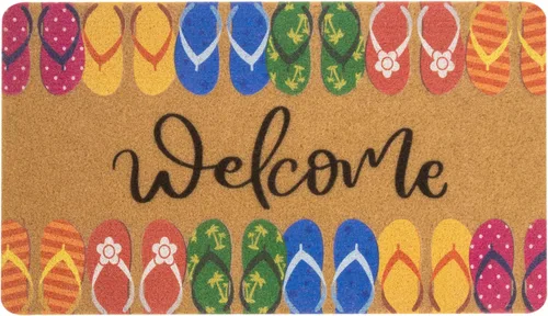 Miniatura 9 de Felpudo de bienvenida de pino verde invierno para interiores y exteriores e interiores de fibra de coco artificial - Alfombras de temporada