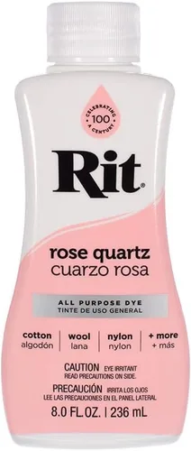 Rit Dye - Tinte líquido para tela de 8 onzas para ropa, decoración y manualidades, cuarzo rosa con fijador de color