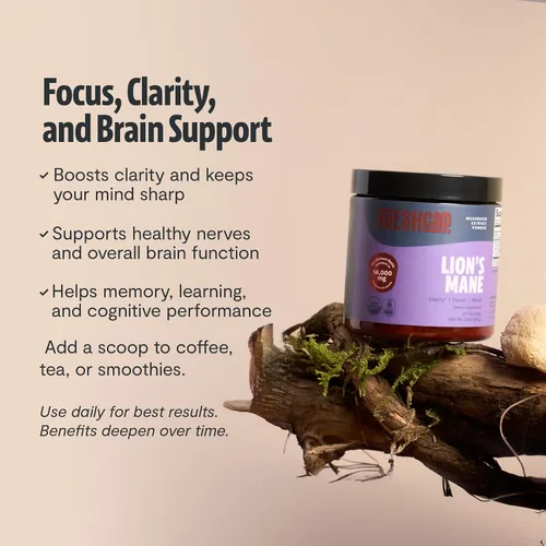 Miniatura 4 de FreshCap Mushrooms Suplemento de melena de leones en polvo, 14,000 mg, extracto de melena de león, suplemento de hongos para concentración