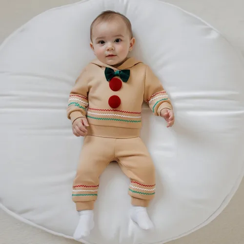 Miniatura 96 de Conjunto de ropa de otoño e invierno para bebé y niño, sudadera larga con capucha y pantalones para niños pequeños, 6, 12, 18, 24 meses, 2T