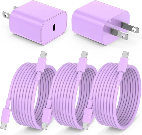 Miniatura 23 de Susnwere Cargador de pared USB C de 65 W para Samsung S26 Ultra, 3 puertos de 100 W PD rápida 3.0 tipo C carga con cable USB C de 3/6/10/10 pies