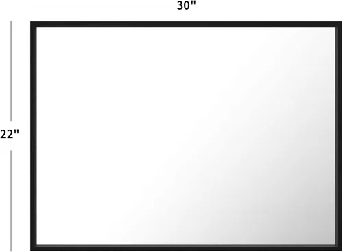 Miniatura 6 de LOAAO Espejo de Baño Rectangular de 22"X30" Negro para Pared, Marco de Aleación de Aluminio Negro Mate, Se Cuelga Vertical u Horizontalmente, Fácil
