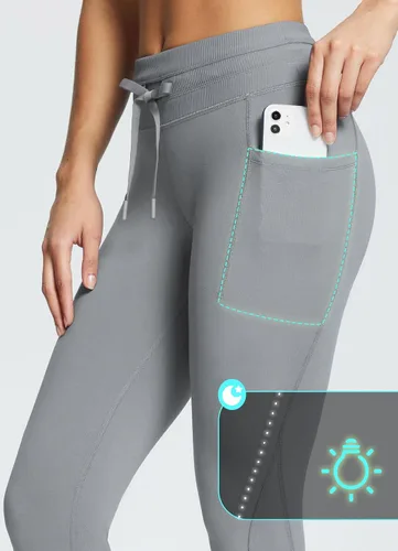 Miniatura 5 de BALEAF Leggings de cintura alta con forro polar para mujer, resistentes al agua, térmicos, cálidos, para invierno, esquí, senderismo, pantalones