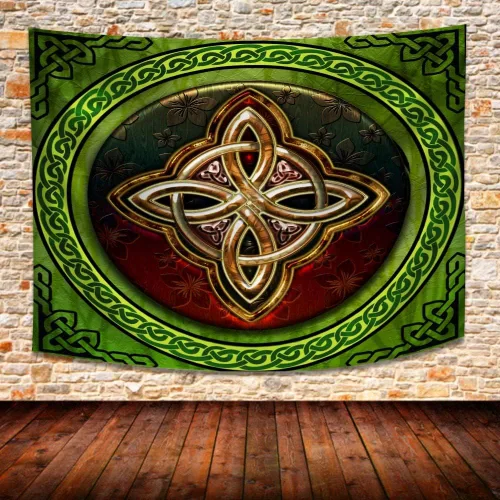Miniatura 10 de SHRAPHY Tapiz celta de 60 x 40 pulgadas, tapiz nórdico vikingos, irlandés, redondo, nudo de amor, tapiz de buena suerte para sala de estar