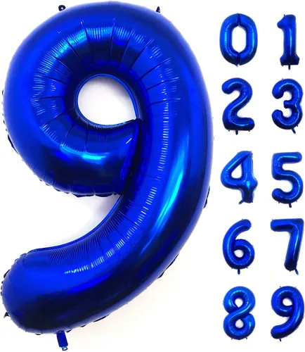 Miniatura 11 de Lovoir Globo azul marino de 40 pulgadas con el número 0 de gran tamaño de papel de aluminio de Mylar para helio azul oscuro para fiesta de Azul