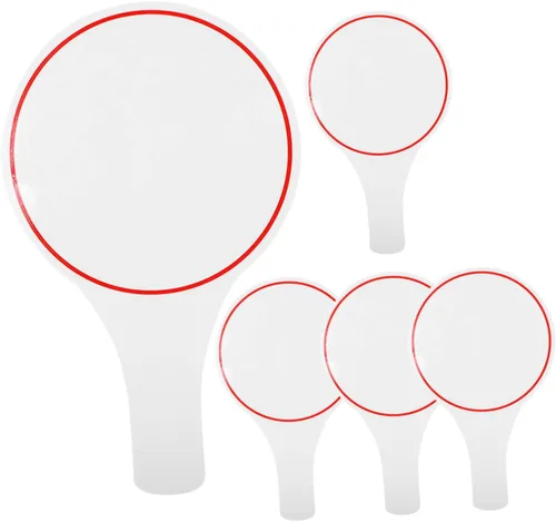 NUOBESTY Pizarras blancas de mano, 5 unidades, marcadores en blanco para subastas, paletas borrables confiables, diseño de una sola cara para una