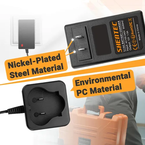 Miniatura 6 de Shentec Cargador de batería de iones de litio de 12 V compatible con Black and Decker 12V BL1110 BL1310 BL1510 LB12 LBX12 LBXR12 estilo Pod