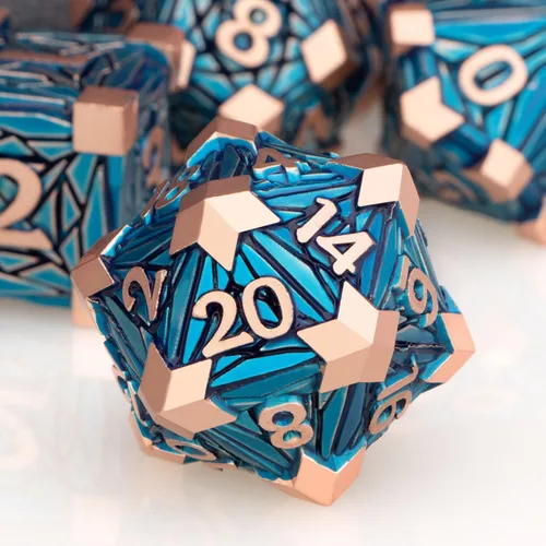 Miniatura 13 de Juego de dados de metal de 7 piezas con caja, dados D y D rojos para Debris RPG para juegos de mesa D&D, juego de rol, juego de dados poliédricos