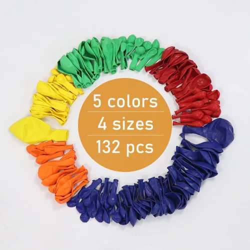 Miniatura 5 de Kit de arco de guirnalda de globos azul, rojo, verde, amarillo, naranja, 132 piezas de arco de globos arcoíris para baby shower, despedida