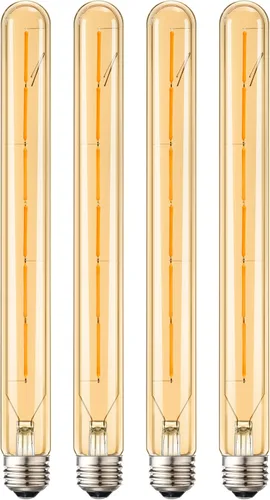 Miniatura 10 de Leools Bombillas LED largas T10, bombilla tubular regulable de 4 W, equivalente a 40 vatios, bombilla de filamento LED vintage estilo Edison E26