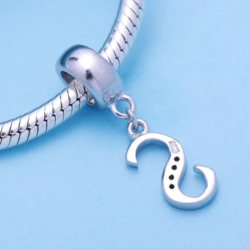 Miniatura 3 de SoulBeads - Colgantes de plata fina 0,925 de letra inicial, alfabeto A-Z. Dije con cristales compatibles con brazaletes europeos
