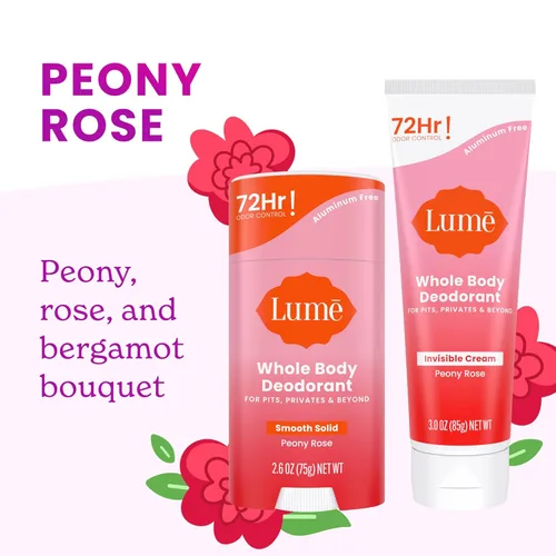 Miniatura 6 de Lume Desodorante para todo el cuerpo, crema invisible y sólido, control de olores de 72 horas, sin aluminio, sin bicarbonato de sodio, seguro